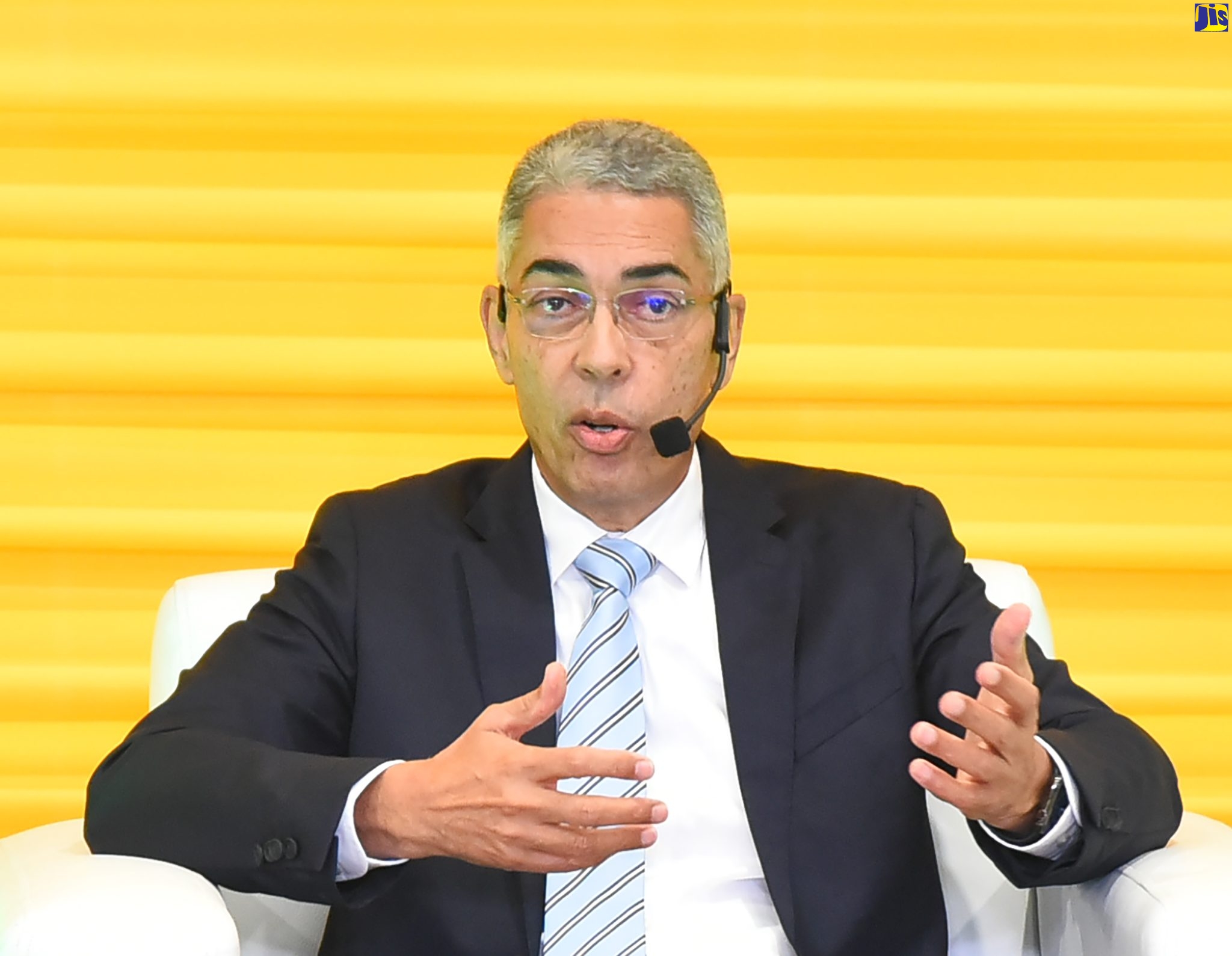 Bank of Jamaica (BOJ) Governor, Richard Byles, speaking during a ‘Riverside Chat’ panel discussion at the 2022 Jamaica 60 Diaspora Conference on Wednesday (June 15), at the Ministry of Foreign Affairs and Foreign Trade in downtown Kingston.