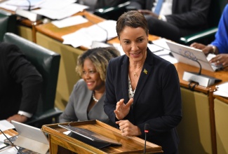 Minister of Foreign Affairs and Foreign Trade and Leader of Government Business in the Upper House, Senator Hon. Kamina Johnson Smith.