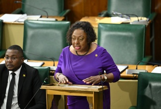 Minister of Culture, Gender, Entertainment and Sport, Hon. Olivia Grange, delivers a statement in the House of Representatives on May 20.

