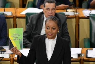 Minister of Legal and Constitutional Affairs, Hon. Marlene Malahoo Forte, makes her contribution to the 2025/26 Sectoral Debate in the House of Representatives on Tuesday (May 6).