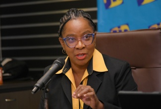 Director, Local Economic Development, Social Development Commission (SDC), Avril Ranger provides details about the SDC's flagship Local Economic Development Support Programme (LEDSP), during a recent Jamaica Information Service (JIS) Think Tank at the agency's Television Department in Kingston.