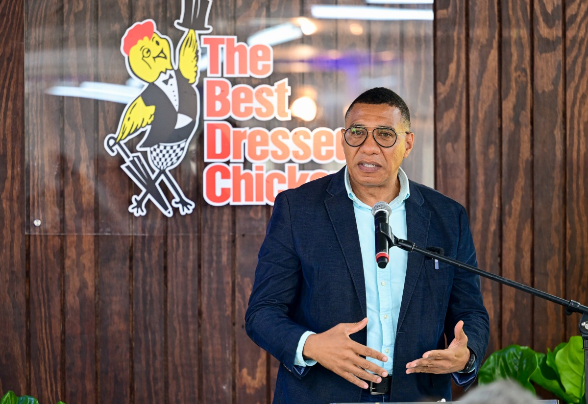 Prime Minister, Dr. the Most Hon. Andrew Holness, addresses the commissioning ceremony for a US$8 million Liquified Natural Gas (LNG) Cogeneration Plant at Best Dressed Chicken in Spring Village, St. Catherine on Tuesday (August 5).