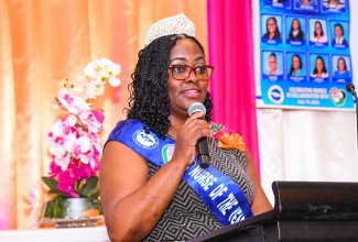 LASCO/NAJ Nurse of the Year 2025, Fione Collins, delivers remarks after being crowned during a ceremony held recently at The Jamaica Pegasus hotel in New Kingston.

