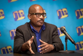 Senior Manager for Environment Management and Conservation at the National Environment and Planning Agency (NEPA), Richard Nelson, speaks at a Jamaica Information Service (JIS) Think Tank, on August 13. He called on industries and small businesses to comply with environmental regulations to protect Jamaica’s water resources and ensure sustainability for future generations.