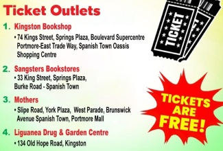 Flyer with ticket outlet information for the Jamaica 63 Grand Gala celebration.

